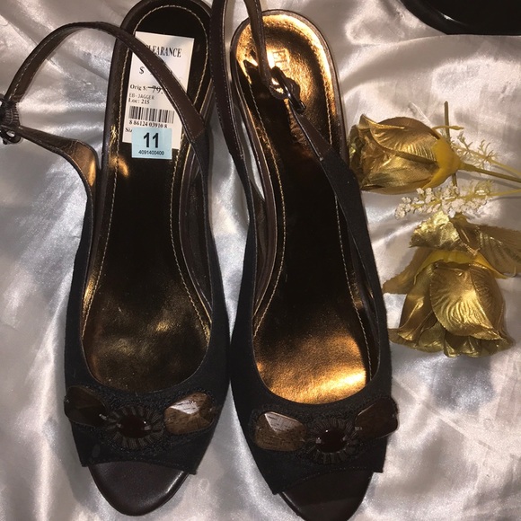 Shoes - Ellen Tracy Black Women Size 11 Sling Back Pumps-Open Toe-high  high heels Shoes
